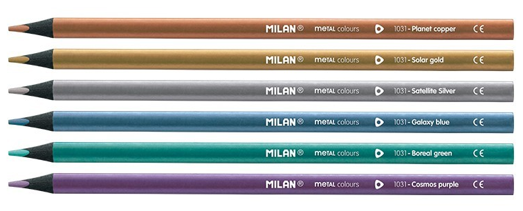 lápices de colores metálicos