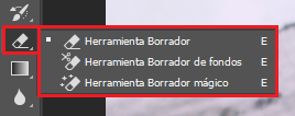 herramienta borrador photoshop