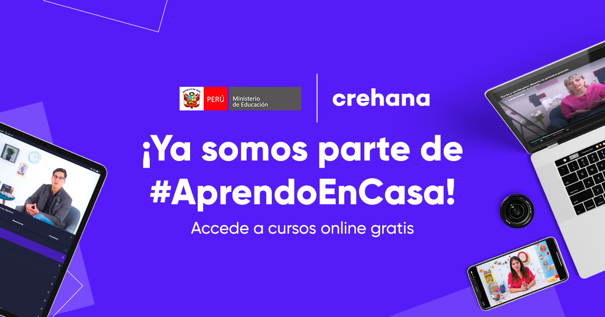 Crehana se une a “Aprendo en casa” del Minedu de Perú