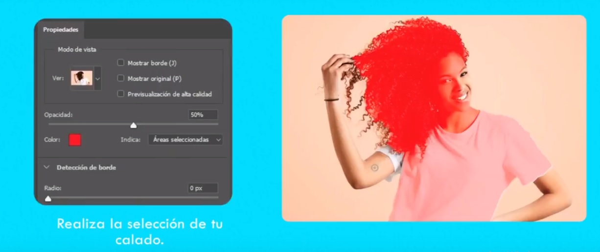 calado con selección de máscara