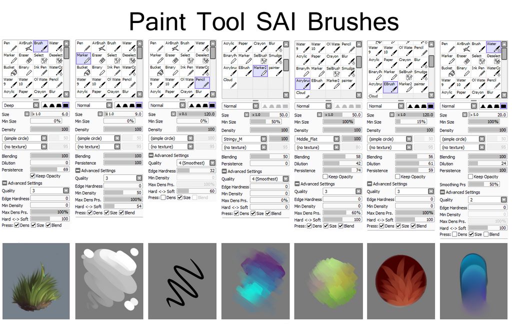 paint tool sai brushes color