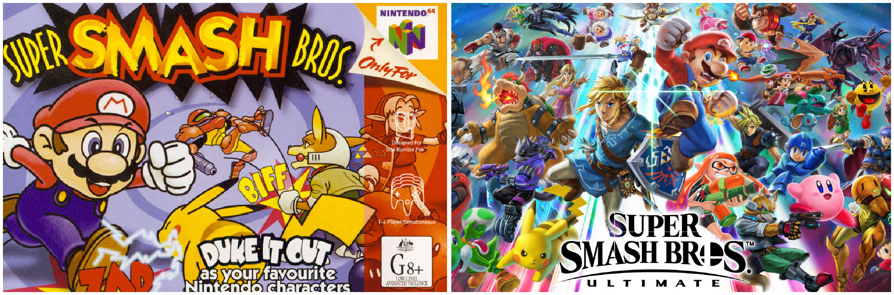 Comparación de escenarios Smash Brothers 64 vs Nintendo Switch